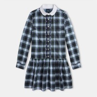 юношеска,рокля,детски,3/4,панталони,polo,ralph,lauren,checked,dress,juniors,navy,cream