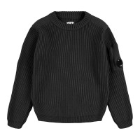 плетена,блуза,детски,3/4,панталони,cp,company,kids',rib,crew,knitted,top,black,60100