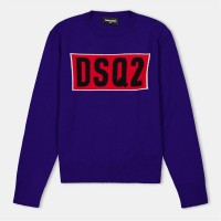 плетена,блуза,детски,3/4,панталони,dsquared2,kids',dsq,logo,knitted,top,blue,dq861