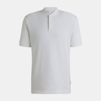 блуза,с,яка,мъжки,тениски,boss,h,pratt,120,collarless,polo,shirt,white