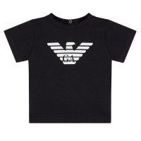тениска,детски,3/4,панталони,emporio,armani,boys,eagle,logo,t,shirt,black,0975