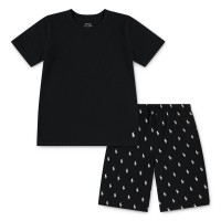 пижама,polo,ralph,lauren,kids,cotton,short,sleeve,pyjama,set,polo,black