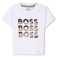 тениска,детски,3/4,панталони,boss,kids',multi,logo,soft,fabric,t,shirt,white,10p