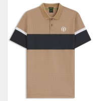блуза,с,яка,мъжки,тениски,boss,the,open,25,paddy,grid,pattern,polo,shirt,beige