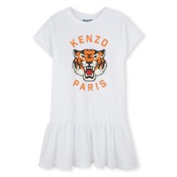 тениска,детски,3/4,панталони,kenzo,kids',tiger,embroidered,t,shirt,dress,white,10p