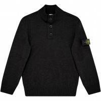 stone,island,junior,button,up,knit,nero,v0029