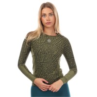 фланелка,с,дълъг,ръкав,дамски,тениски,дамски,топове,skins,series,3,long,sleeve,top,khaki