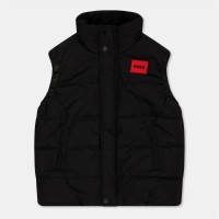 елек,детски,3/4,панталони,hugo,kids',padded,sleeveless,gilet,black,09b
