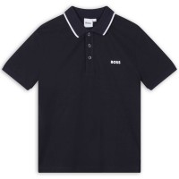 блуза,с,яка,детски,3/4,панталони,boss,kids,small,logo,polo,shirt,logo,detail,navy,blue