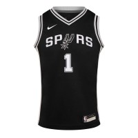 фланелка,детски,3/4,панталони,детски,тениски,nike,san,antonio,spurs,wembanyama,#1,jersey,black