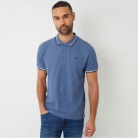 threadbare,dorry,herringbone,tipping,cotton,pique,polo,shir,blue