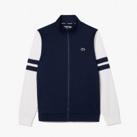 блуза,мъжки,горнища,с,качулка,мъжки,ежедневни,облекла,lacoste,zip,up,stretch,interlock,tennis,sweatshirt,navy,white