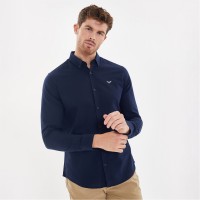риза,с,къс,ръкав,threadbare,oxford,cotton,slim,fit,short,sleeve,shirt,navy
