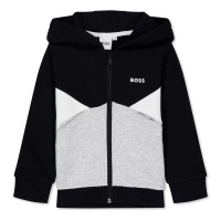 детски,суичър,детски,облекла,boss,colourblock,zip,hoodie,infants,black,09b