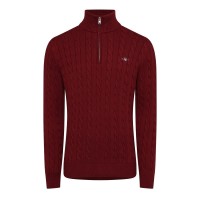 мъжки,горнища,с,качулка,мъжки,ежедневни,облекла,gant,cotton,cable,half,zip,fleece,red