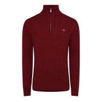 облекла,на,разпродажба,мъжки,ежедневни,облекла,мъжки,горнища,с,качулка,gant,cotton,cable,half,zip,fleece,red