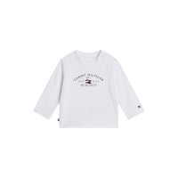 юношеска,тениска,детски,облекла,tommy,hilfiger,essential,long,sleeved,printed,t,shirt,junior,white,ybs