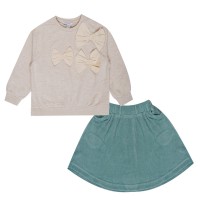 бебешки,облекла,miso,bow,top&amp;skirt,in51,cream,teal