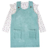 рокля,детски,поли,и,рокли,детски,3/4,панталони,miso,kids',corduroy,pinafore,dress,teal,cream