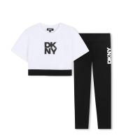 клин,dkny,kids,top,and,legging,set,white,black