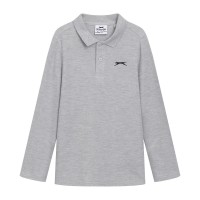 дрехи,за,училище,детски,блузи,с,яка,slazenger,l,s,plain,polo,jn53,grey,marl