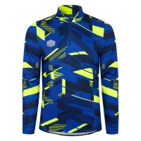 мъжко,фитнес,облекло,umbro,premier,graphic,warm,up,mid,layer,top,blue,yellow