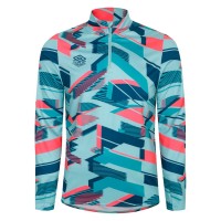 мъжко,фитнес,облекло,umbro,premier,graphic,warm,up,mid,layer,top,blue,pink