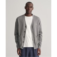 жилетка,мъжки,пуловери,gant,classic,cotton,v,neck,cardigan,grey