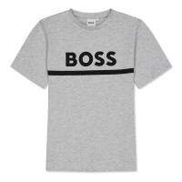 тениска,детски,3/4,панталони,детски,тениски,boss,kids,large,logo,t,shirt,logo,design,grey,a32