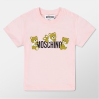 детска,тениска,детски,3/4,панталони,moschino,logo,t,shirt,&amp;,short,set,infants,pink,50209