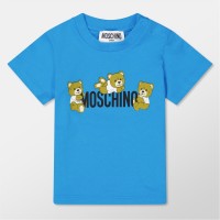 детска,тениска,детски,3/4,панталони,moschino,logo,t,shirt,&amp;,short,set,infants,blue,41047