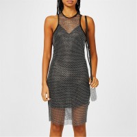рокля,дамски,поли,и,рокли,hugo,x,bella,poarch,silver,glitter,mesh,dress,black