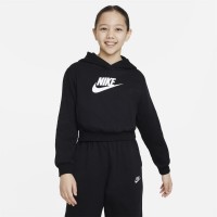 суичър,промоция,на,зимни,облекла,разпродажба,nike,детски,горнища,с,качулка,nike,girls,sportswear,club,fleece,crop,hoodie,black,white