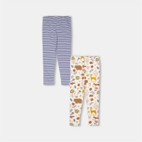 клин,детски,облекла,lilly,and,sid,&amp;,sid,multicoloured,animal,forest,and,stripe,print,leggings,2,pack,blue