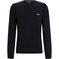 пуловер,мъжки,пуловери,boss,men,s,ever,x,cotton,logo,crewneck,jumper,dark,blue,402