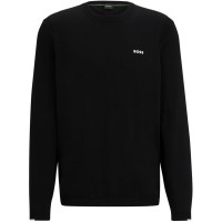 пуловер,мъжки,пуловери,boss,men's,ever,x,cotton,logo,crewneck,jumper,black,001
