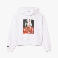 суичър,lacoste,oversized,print,hoodie,white