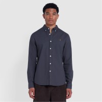 облекла,на,разпродажба,farah,brewer,slim,fit,shirt,charcoal