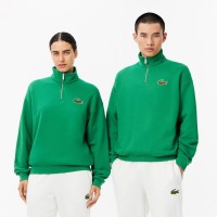 блуза,мъжки,горнища,с,качулка,мъжки,ежедневни,облекла,lacoste,loose,fit,zip,neck,badge,accent,sweatshirt,green