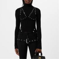 плетена,блуза,дамски,плетени,дрехи,off,white,eyelet,knitted,top,black