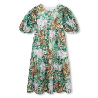рокля,детски,3/4,панталони,kenzo,kids',graphic,print,jumper,dress,forest,green
