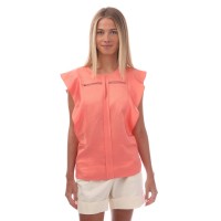 boss,bileina,flutter,sleeve,blouse,coral