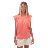 дамски,ризи,boss,bileina,flutter,sleeve,blouse,coral