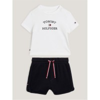 детски,екип,детски,облекла,tommy,hilfiger,logo,t,shirt,and,shorts,set,infants,white