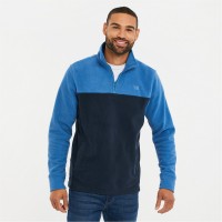 поларена,блуза,мъжки,туристически,полари,threadbare,two,tone,quarter,zip,fleece,jumper,cobalt