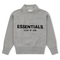детска,блуза,с,яка,детски,3/4,панталони,fear,of,god,essentials,unisex,kids',long,sleeve,polo,shirt,dark,oatmeal