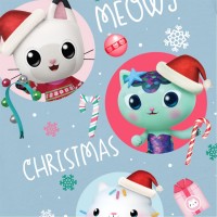 тениска,детски,тениски,детски,облекла,gabbys,dollhouse,dollhouse,christmas,t,shirt,meowy,christmas