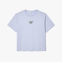 тениска,дамски,топове,lacoste,relaxed,fit,printed,cotton,t,shirt,blue