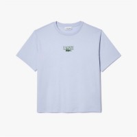 тениска,дамски,топове,lacoste,relaxed,fit,printed,cotton,t,shirt,blue
