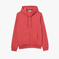 суичър,мъжки,горнища,с,качулка,мъжки,ежедневни,облекла,lacoste,zip,up,fleece,hoodie,red